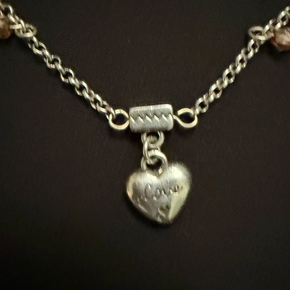 Beautiful Brighton Silver Hearts and Gold dangle  Anklet - Picture 2 of 3